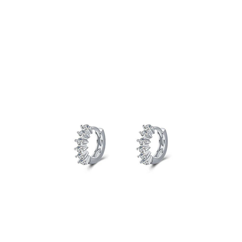 925 Sterling Silver Crystal Hoop Earrings