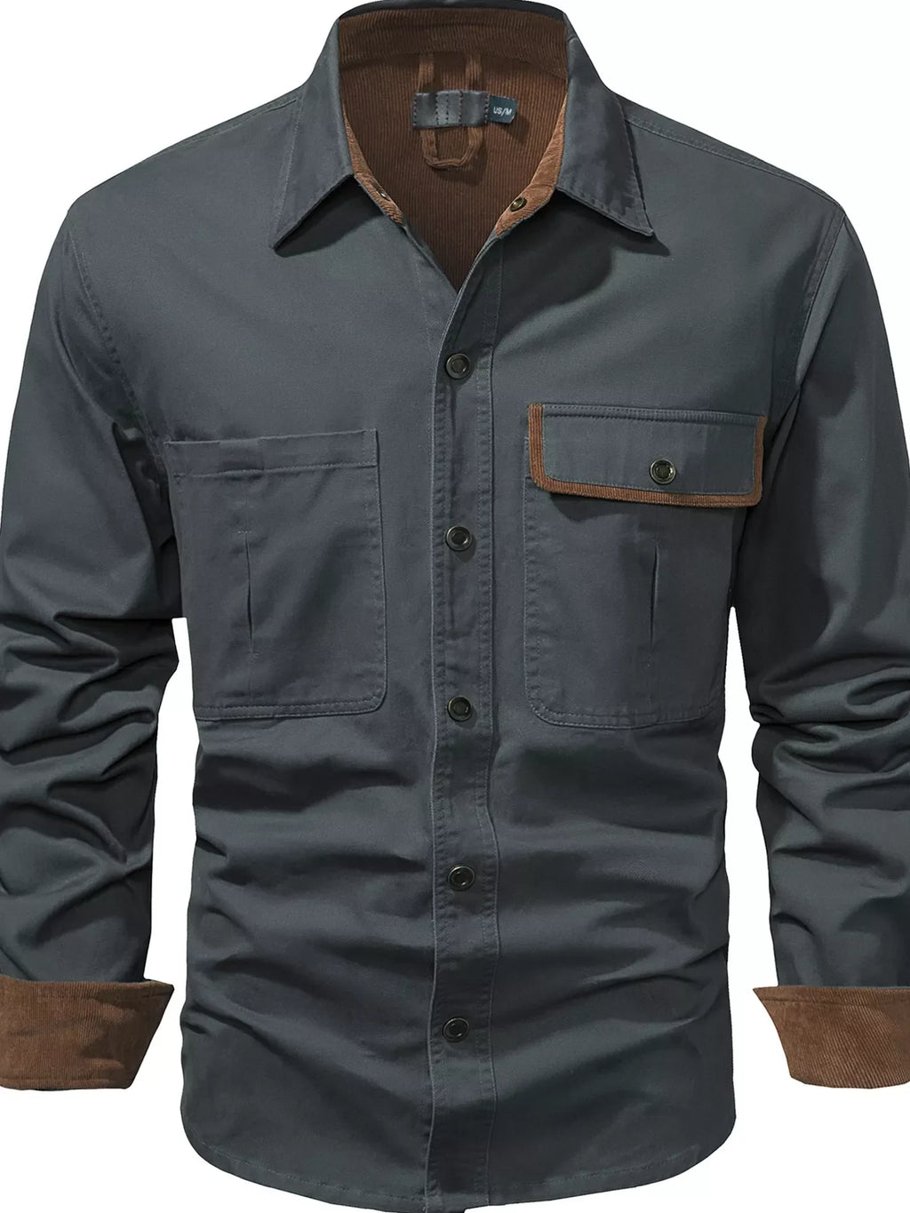 Men's Long-Sleeve Pocket Button-Down Shirt