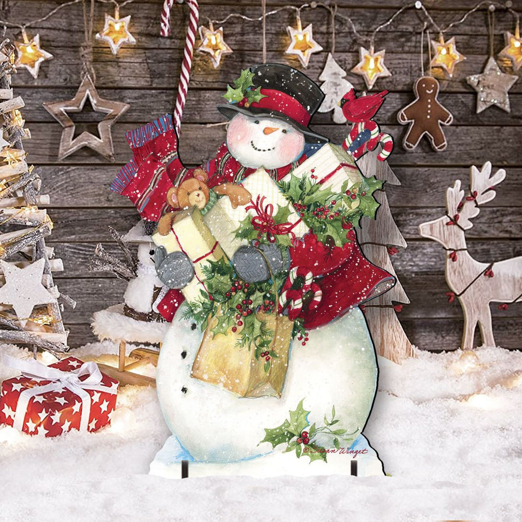 Dark Night Presents Christmas Outdoor Yard Sign by Susan Winget