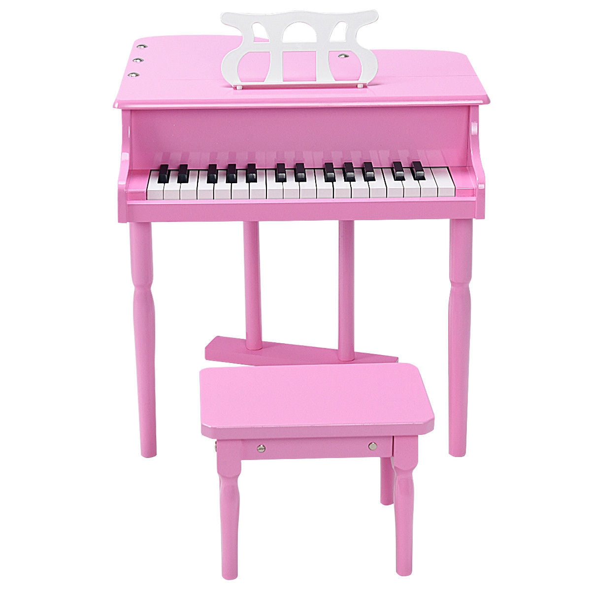 Kids’ 30-Key Mini Grand Piano with Bench — Pink