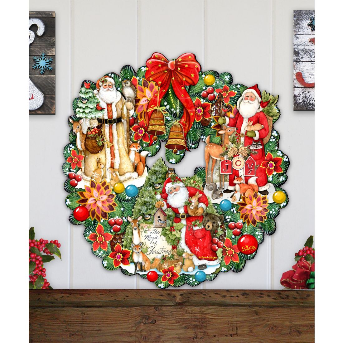 Classic Christmas Santa Holiday Door Wreath by G. Debrekht