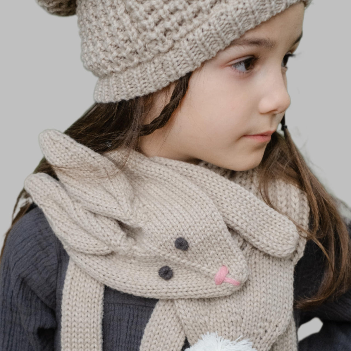 Girls’ Fleece-Lined Textured Knit Slouchy Beanie, Ages 5–12