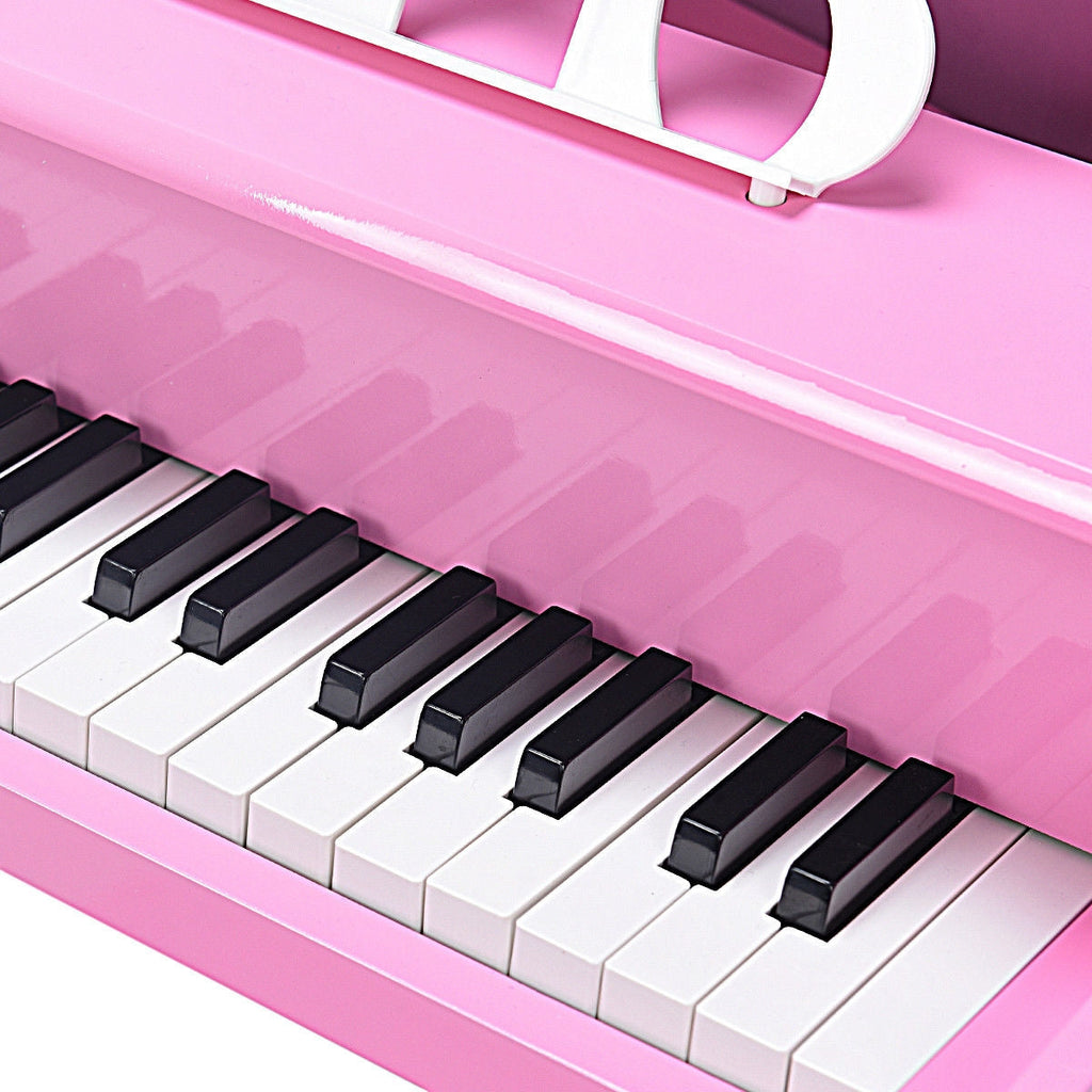 Kids’ 30-Key Mini Grand Piano with Bench — Pink