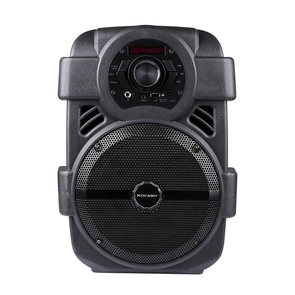 KOCASO 8-Inch Bluetooth PA Karaoke Speaker with Wired Mic
