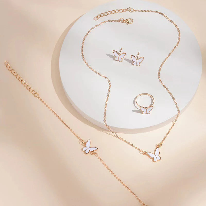 Five-Piece Butterfly Jewelry Set