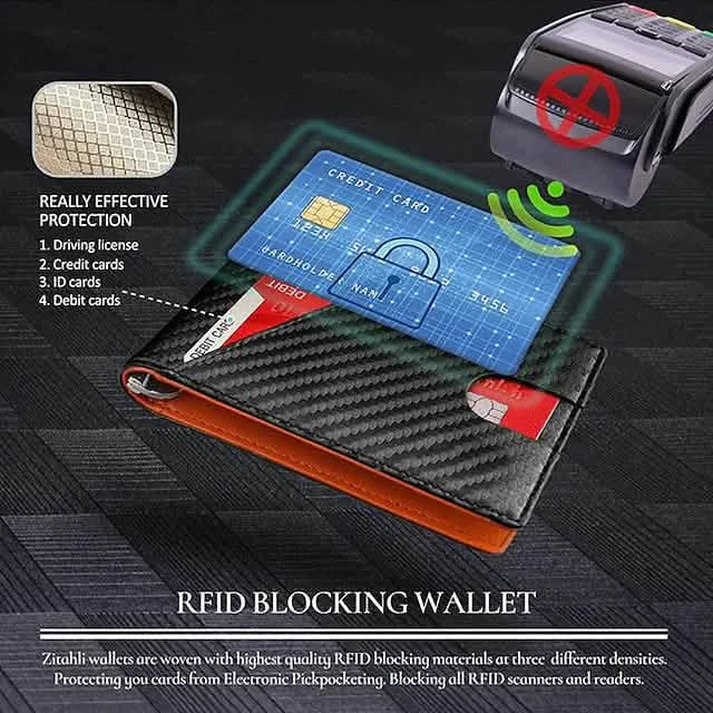 Men’s Carbon Fiber RFID Bifold Wallet