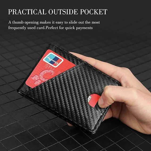 Men’s Carbon Fiber RFID Bifold Wallet