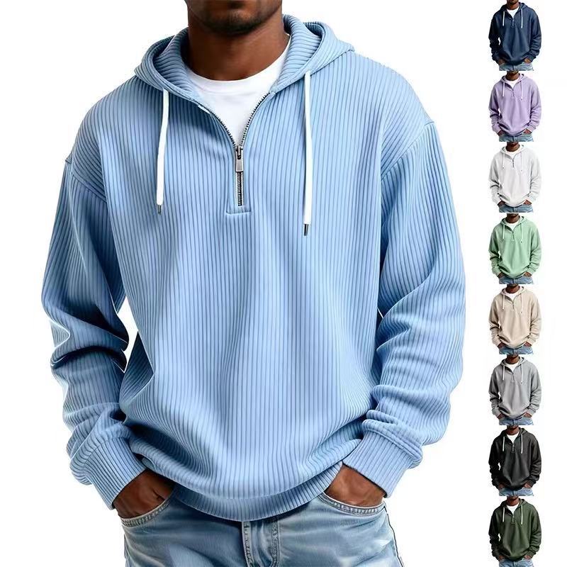 Men's Loose-Fit Hooded Sweatshirt Jacket