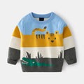 Boys’ Cartoon Jacquard Double-Layer Sweater