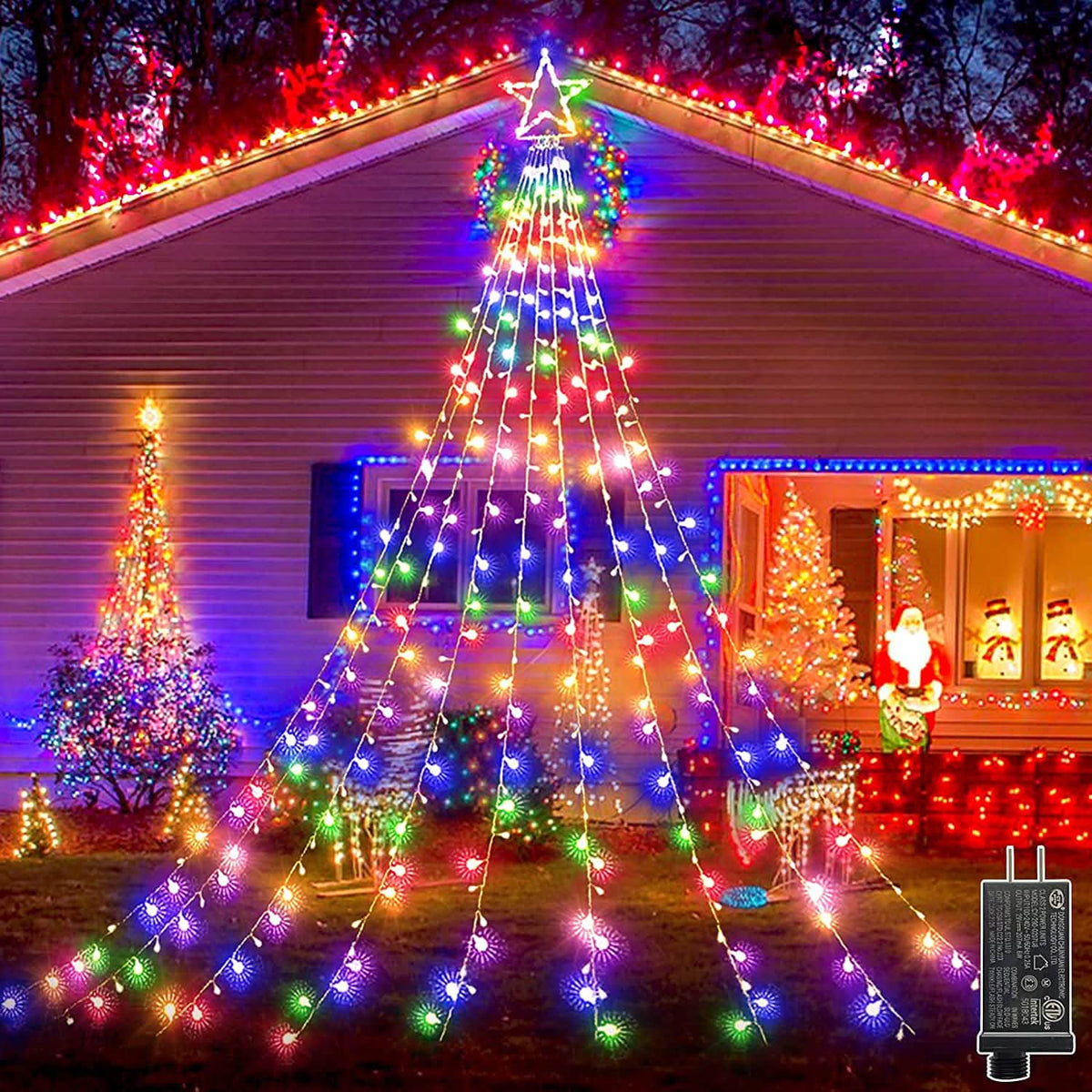 Hanging Star Christmas LED Curtain Lights – Multicolor