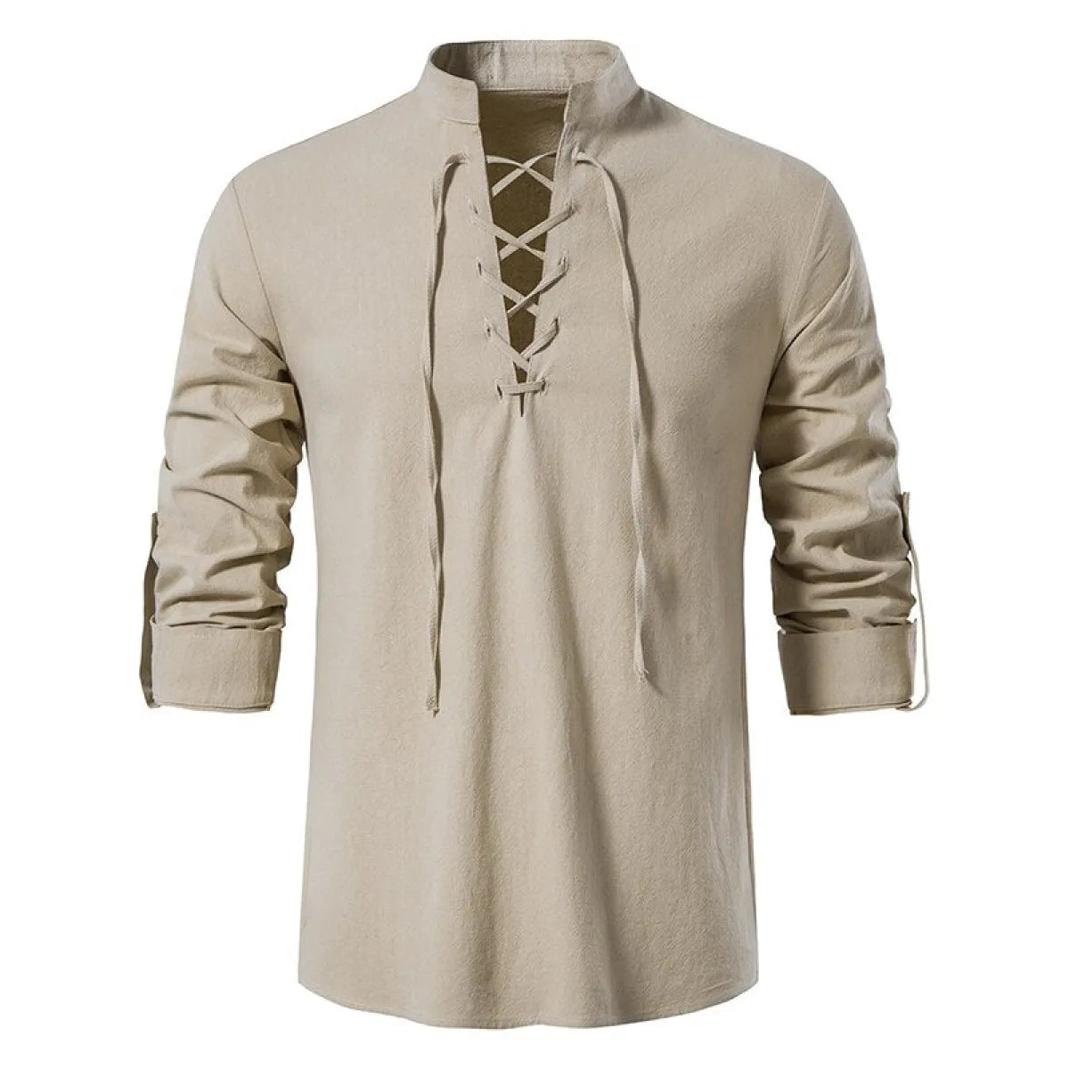 Men's Cotton-Linen Henley Shirt