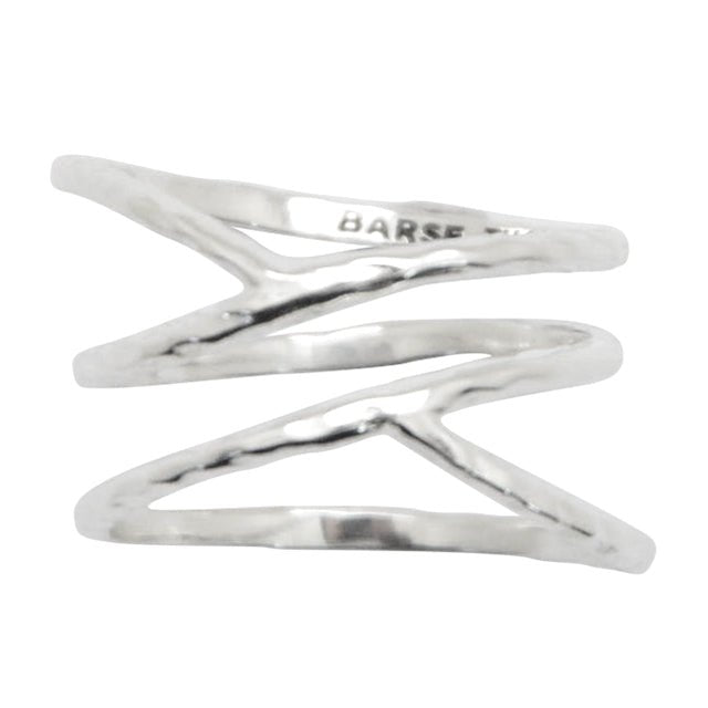 Sterling Silver Crisscross Swirl Ring