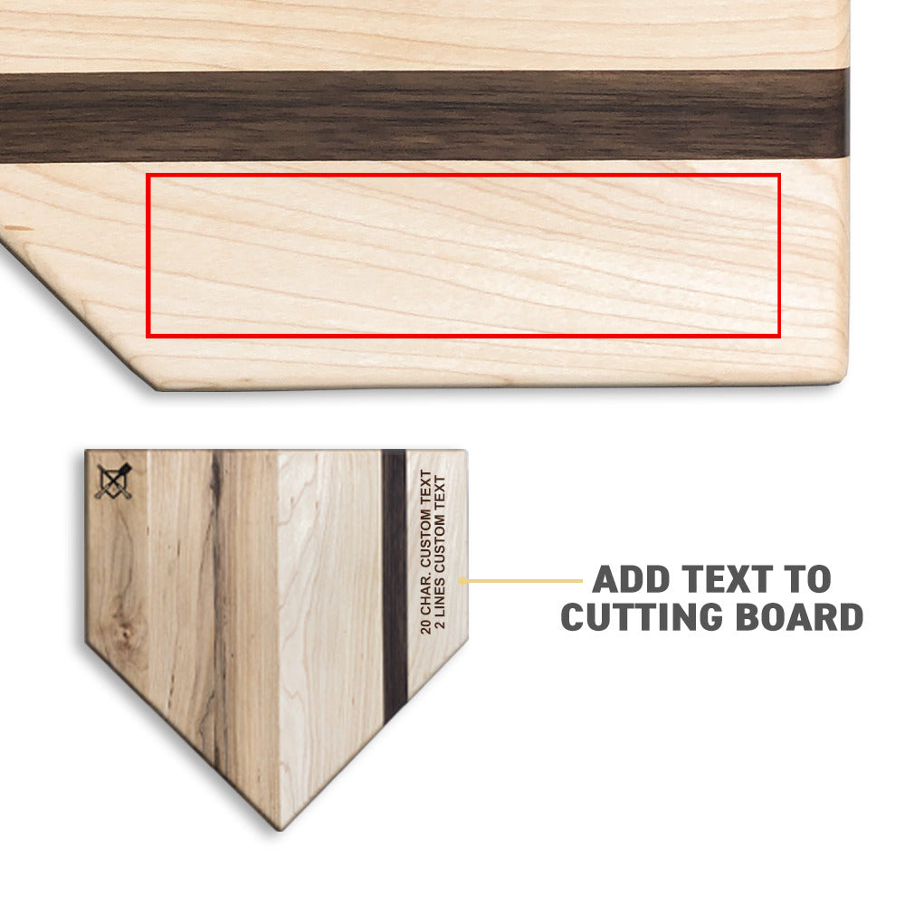 Personalized Baseball Home Plate Cutting Board – 12 in