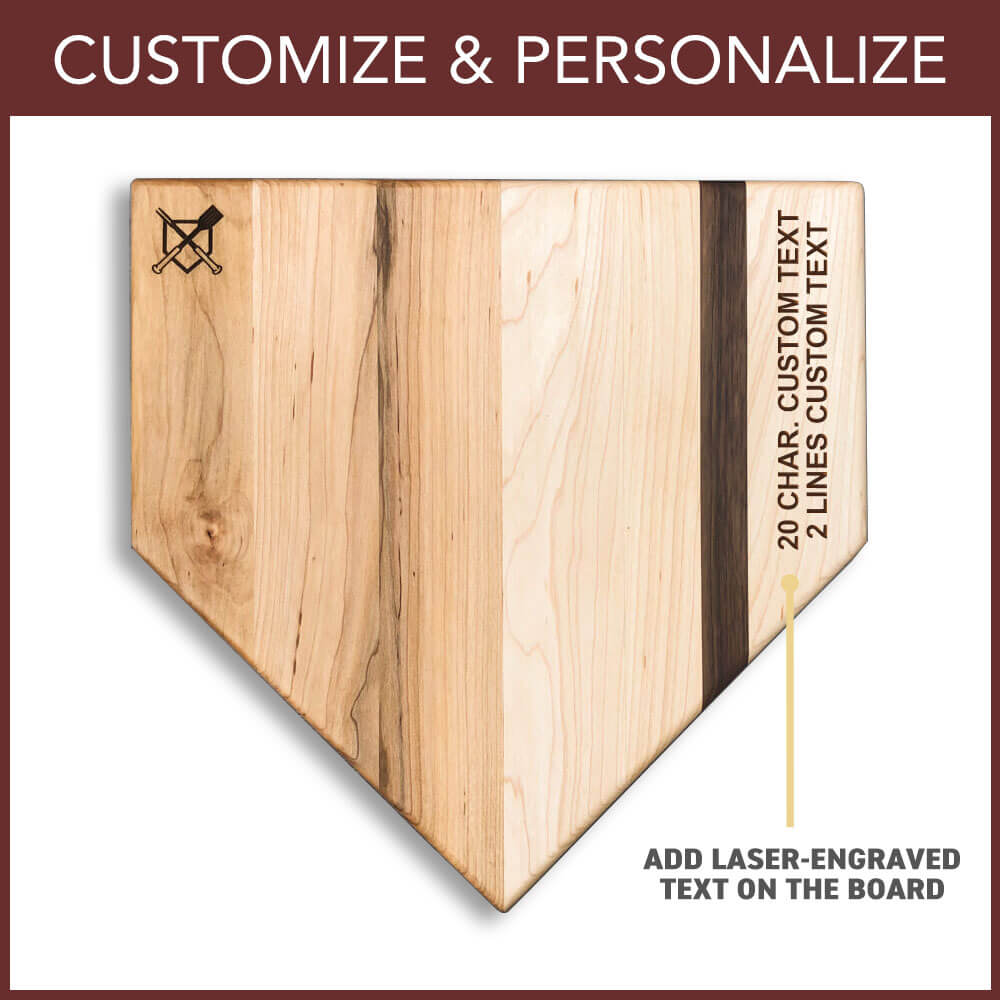 Personalized Baseball Home Plate Cutting Board – 12 in