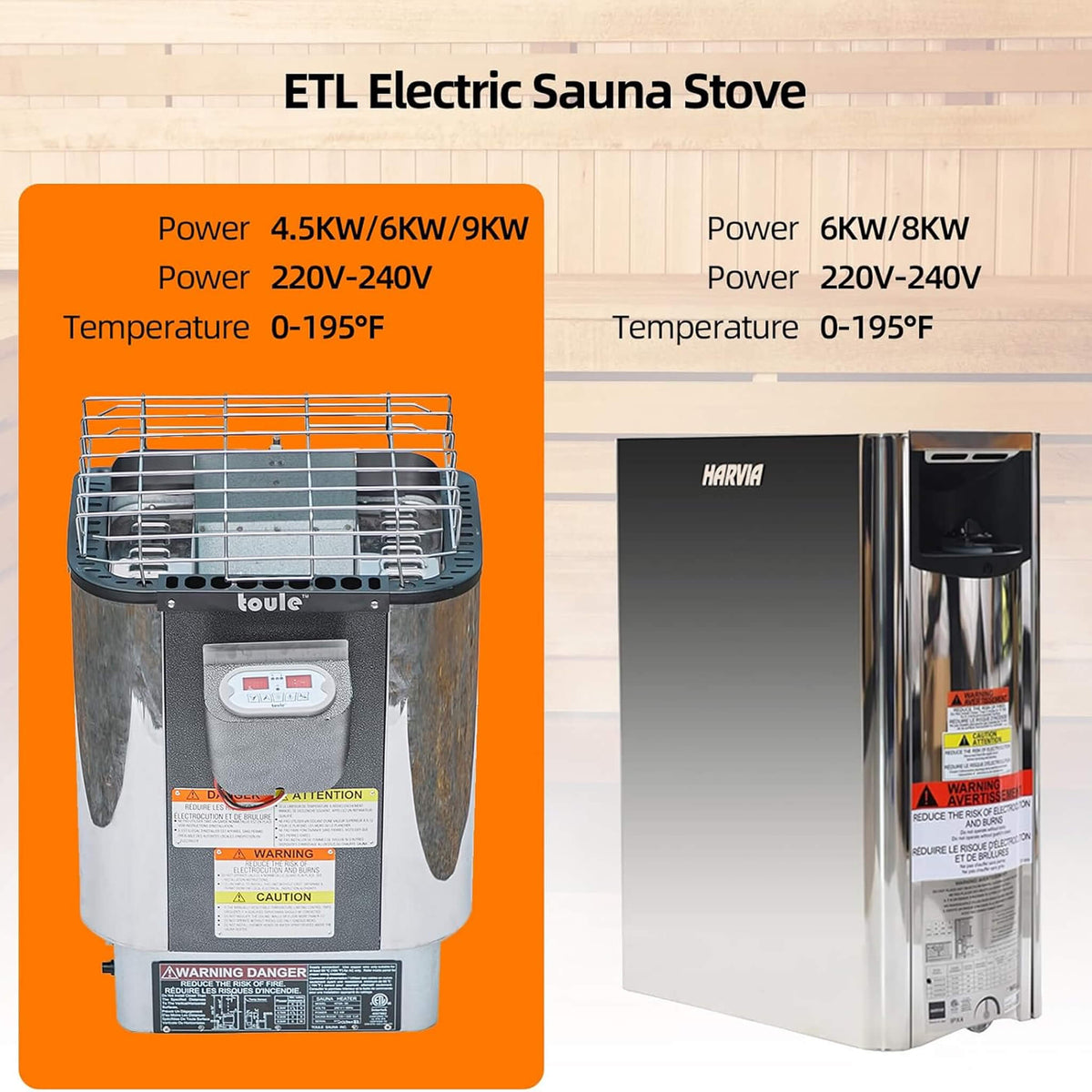 Custom 8-Person Luxury Canadian Hemlock Outdoor Steam Sauna With Double-Backed Bench, Heater And Stones [Made-To-Order] (SAK95107)
