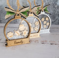 Personalized 2026 Family Snow Globe Wood Ornament