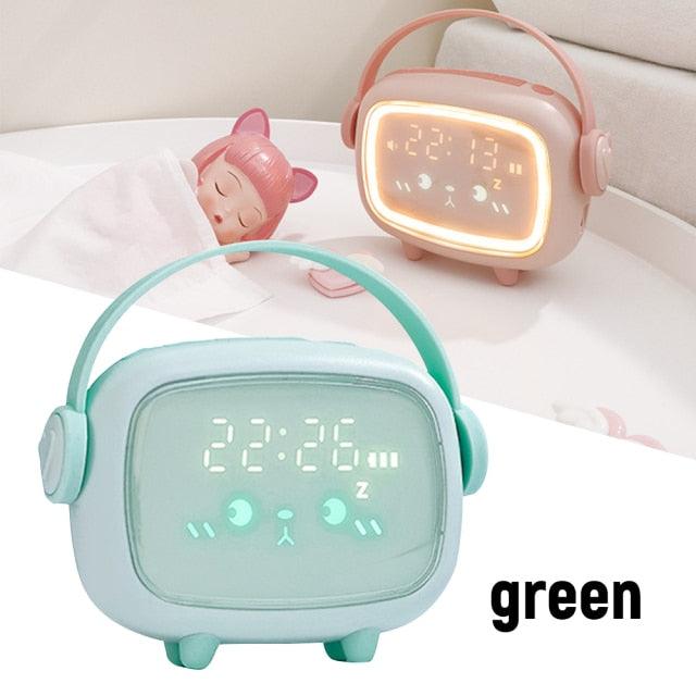 Pink Kids' Digital Alarm Clock with Wake-Up Light & Snooze