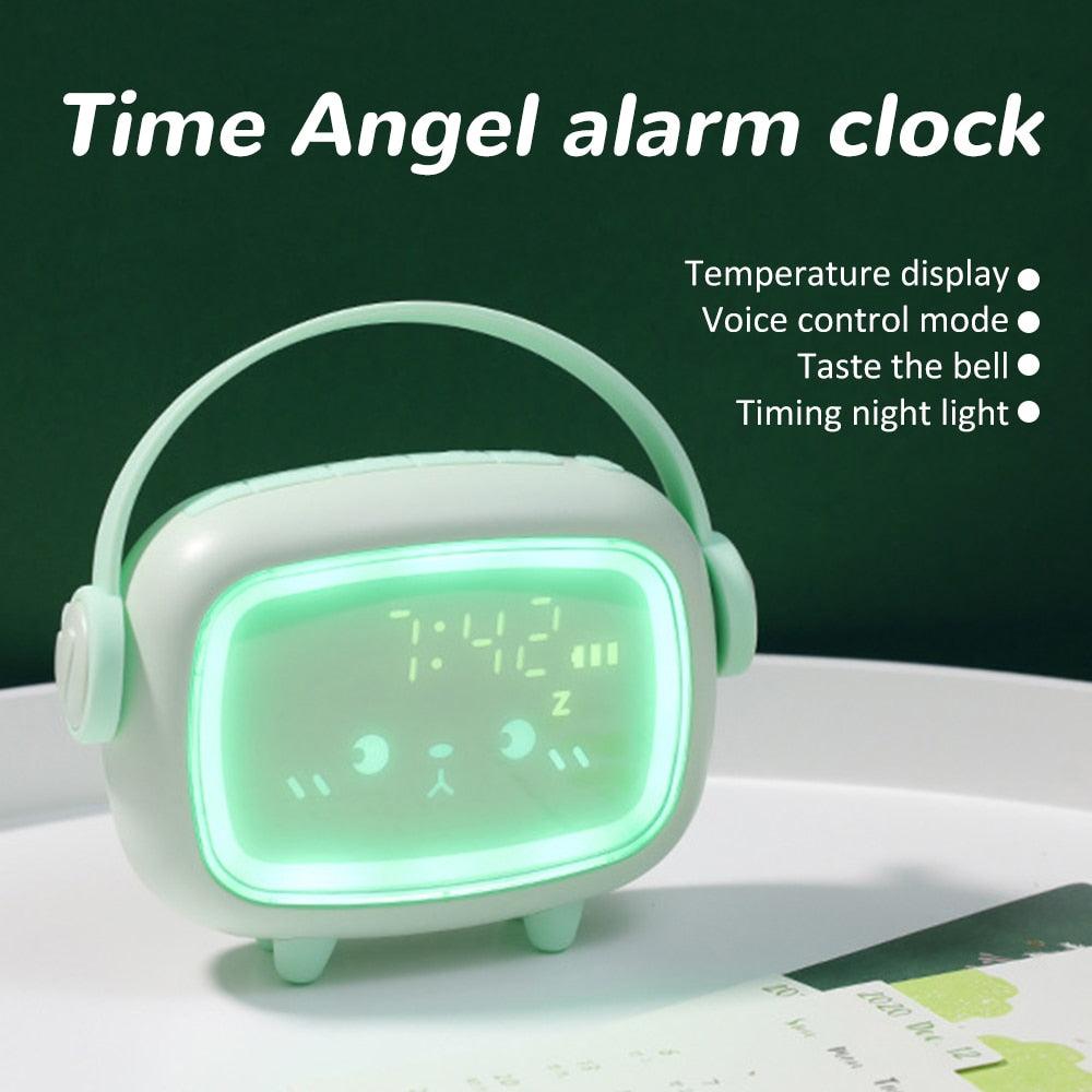 Pink Kids' Digital Alarm Clock with Wake-Up Light & Snooze