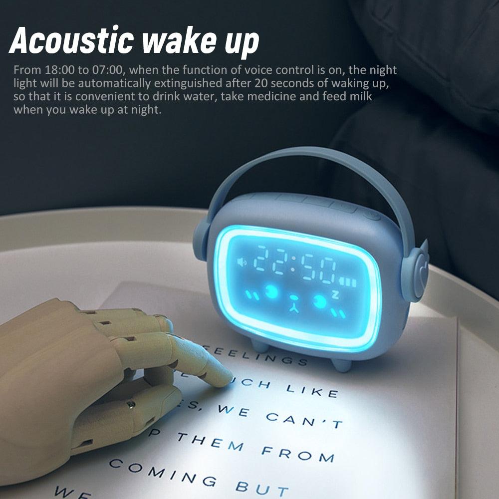 Pink Kids' Digital Alarm Clock with Wake-Up Light & Snooze