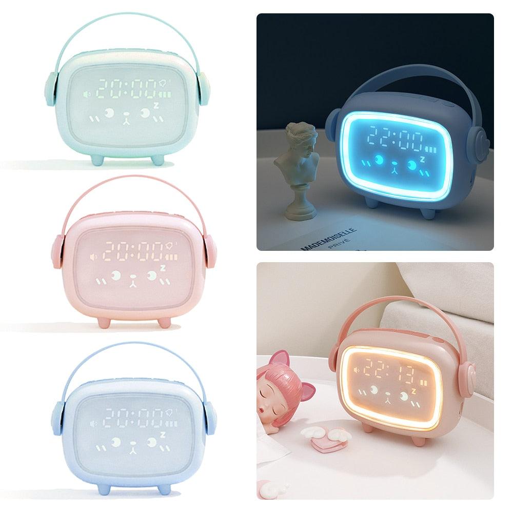 Pink Kids' Digital Alarm Clock with Wake-Up Light & Snooze