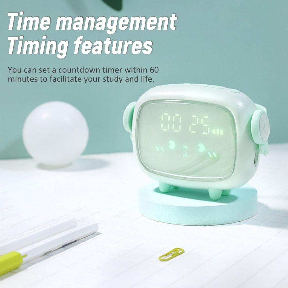 Pink Kids' Digital Alarm Clock with Wake-Up Light & Snooze