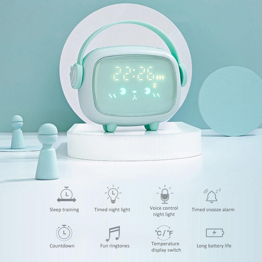 Pink Kids' Digital Alarm Clock with Wake-Up Light & Snooze
