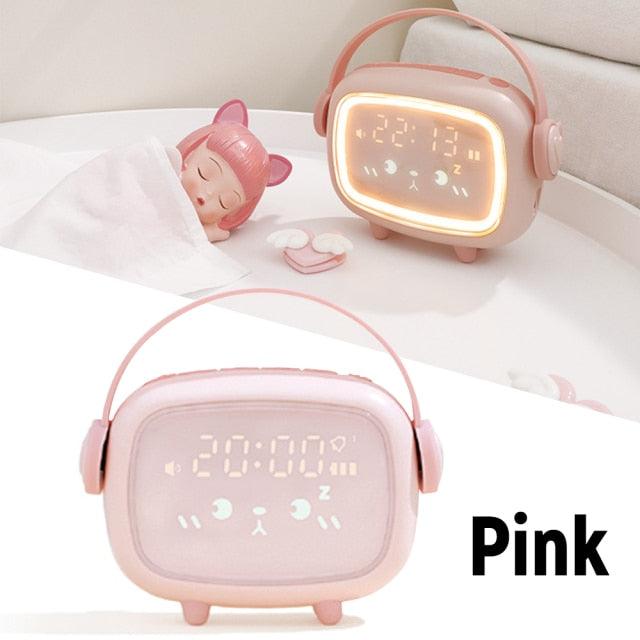 Pink Kids' Digital Alarm Clock with Wake-Up Light & Snooze