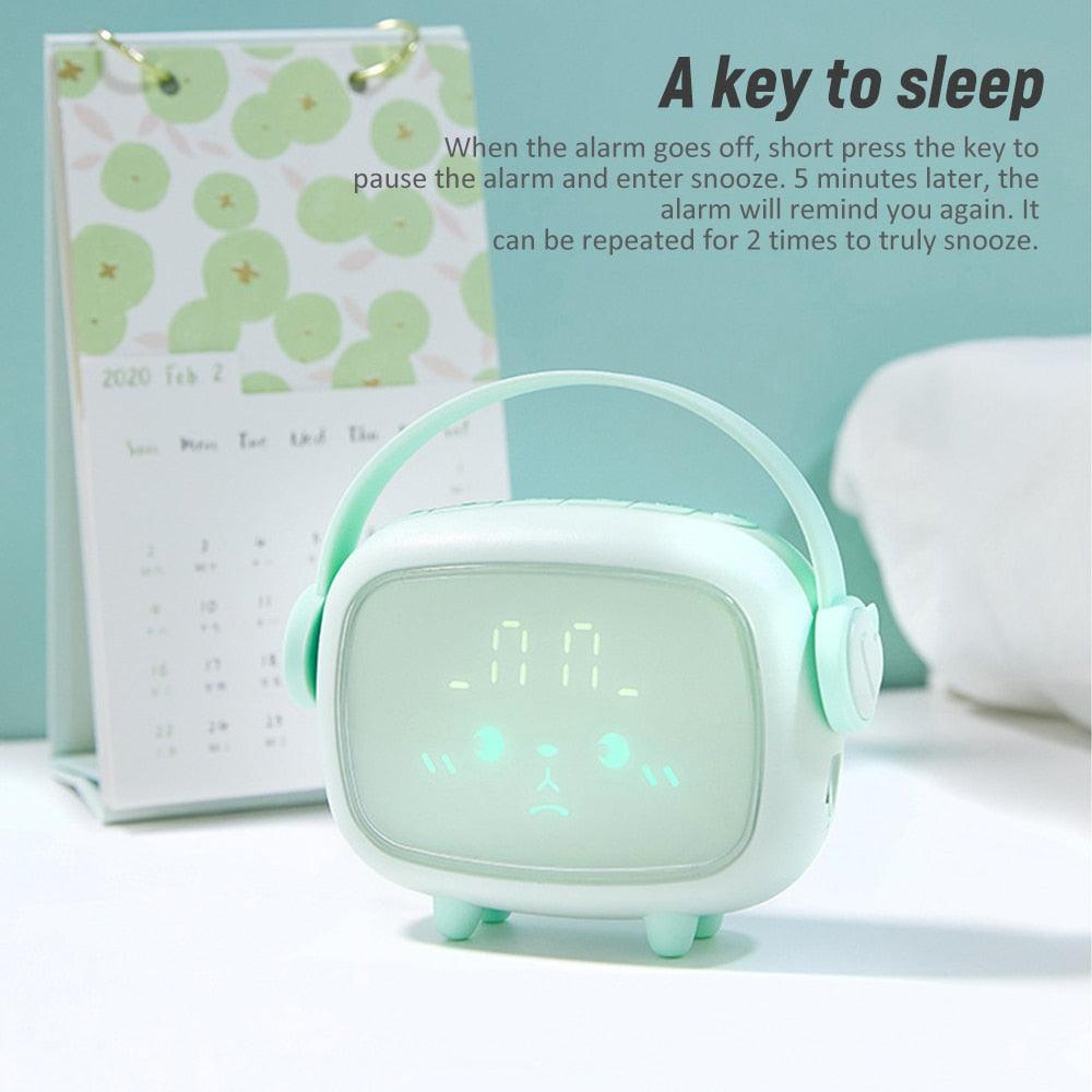 Pink Kids' Digital Alarm Clock with Wake-Up Light & Snooze