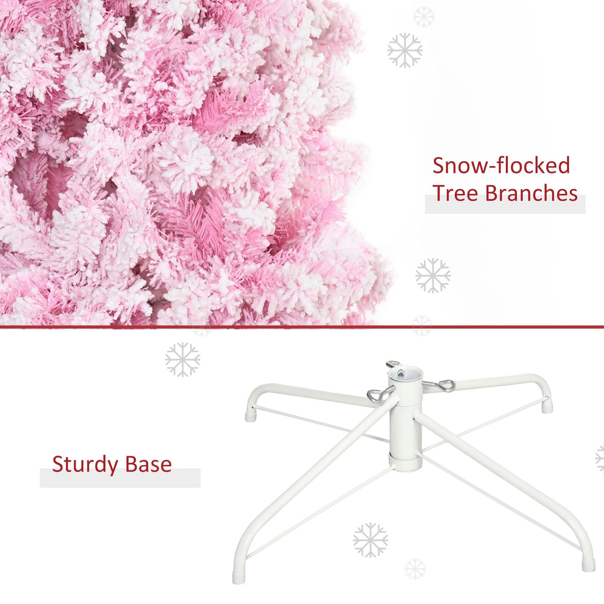 Pink Snow-Flocked 6 ft Pencil Christmas Tree