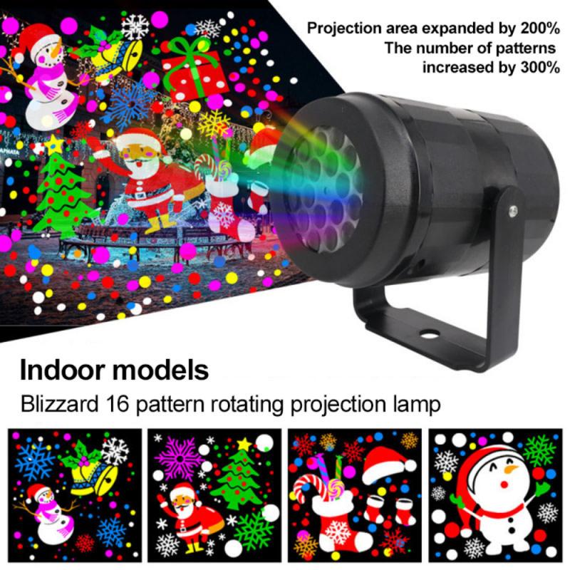 Christmas Party Lights Snowflake Projector Light Led Stage Light Rotating Christmas Pattern