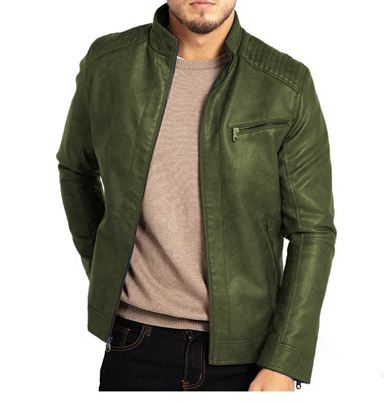 Men's Punk Stand-Collar Motorcycle Jacket