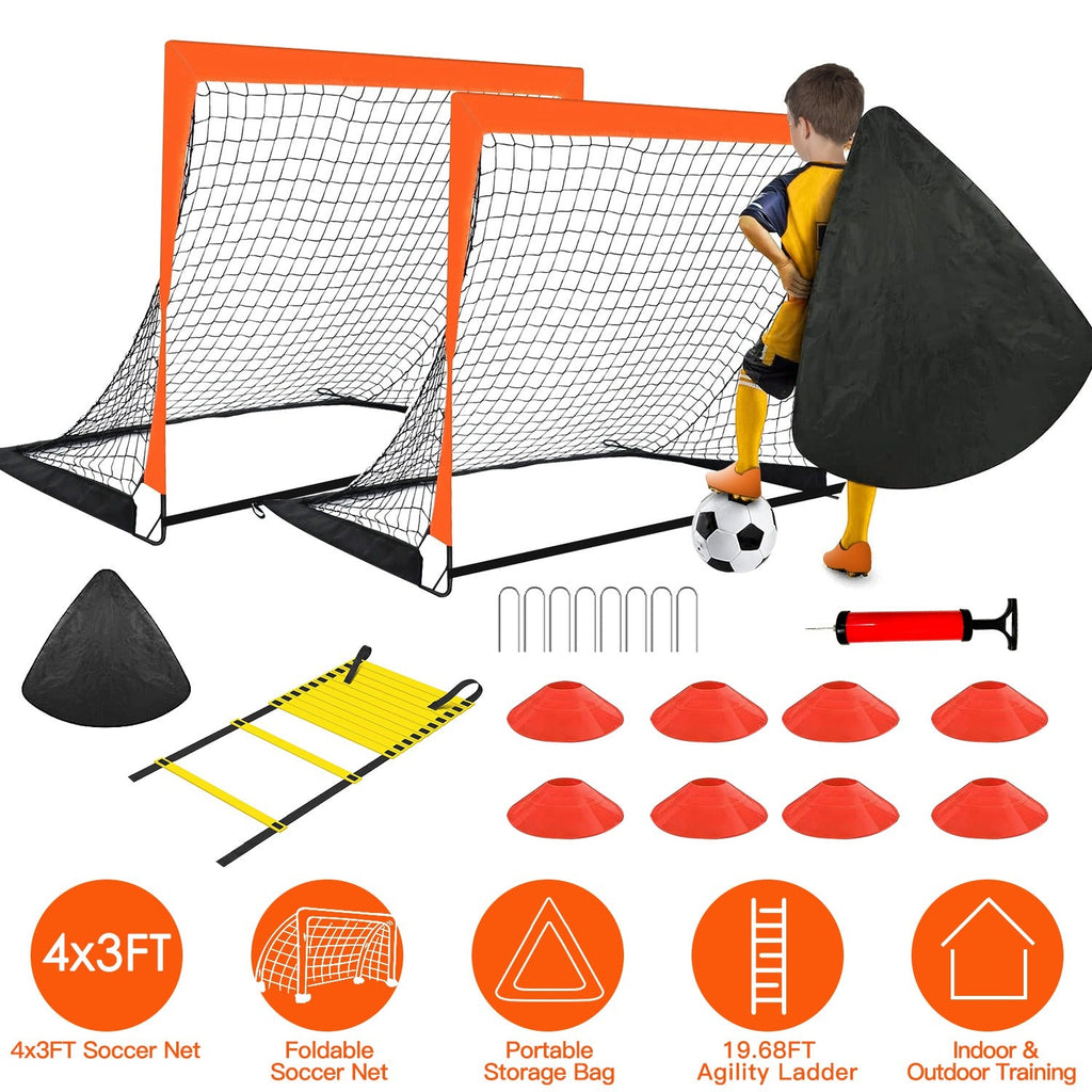 Kids' 4 x 3 Ft Soccer Training Goal & Agility Set