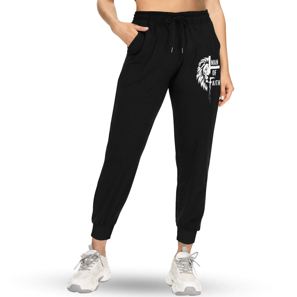 Men's Man of Faith Black Fleece Sweatpants