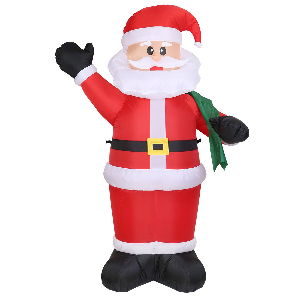 6.4ft Inflatable Christmas Giant Santa Claus Blow up Light up Santa Claus with LED Lights Gift Bag