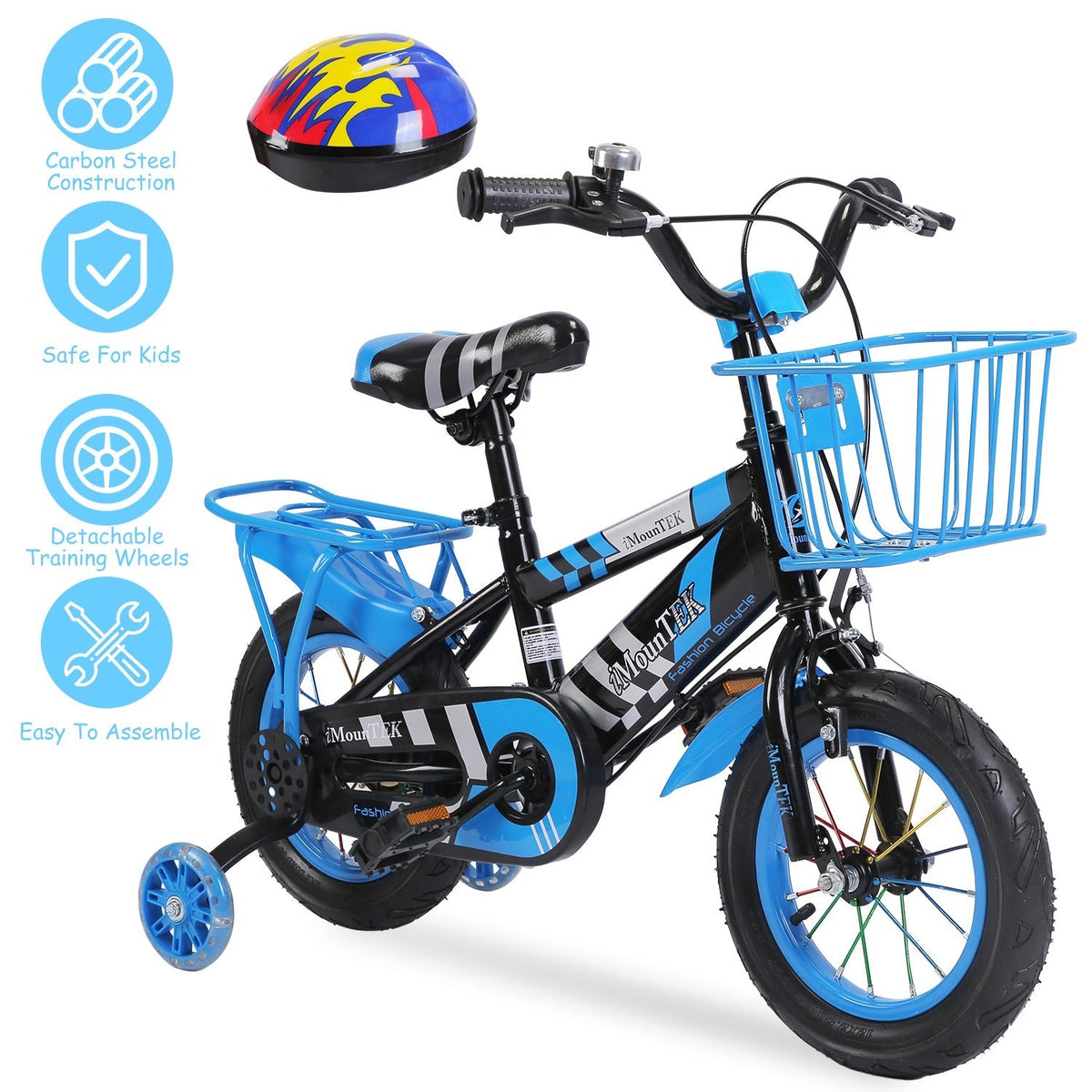 Kids' 12-Inch Bike with Training Wheels & Helmet