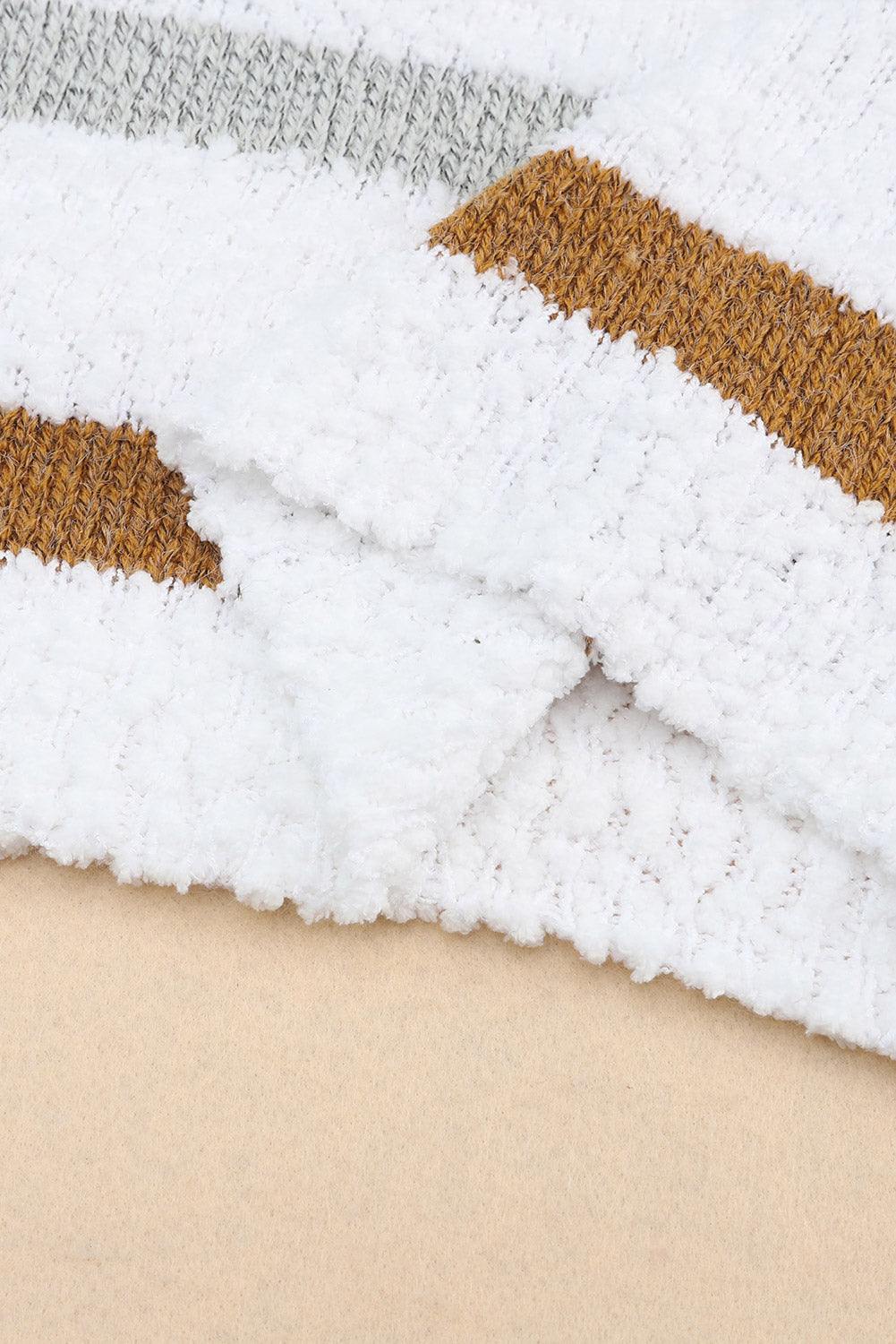 Women's Striped Popcorn-Knit Sweater