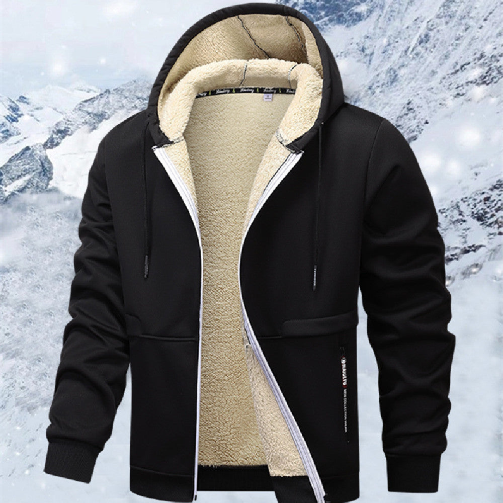 Men's Sherpa-Lined Winter Zip-Up Hoodie
