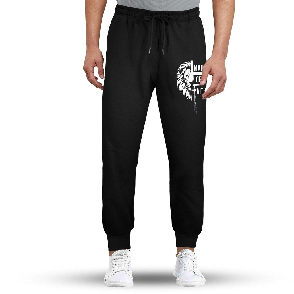 Men's Man of Faith Black Fleece Sweatpants
