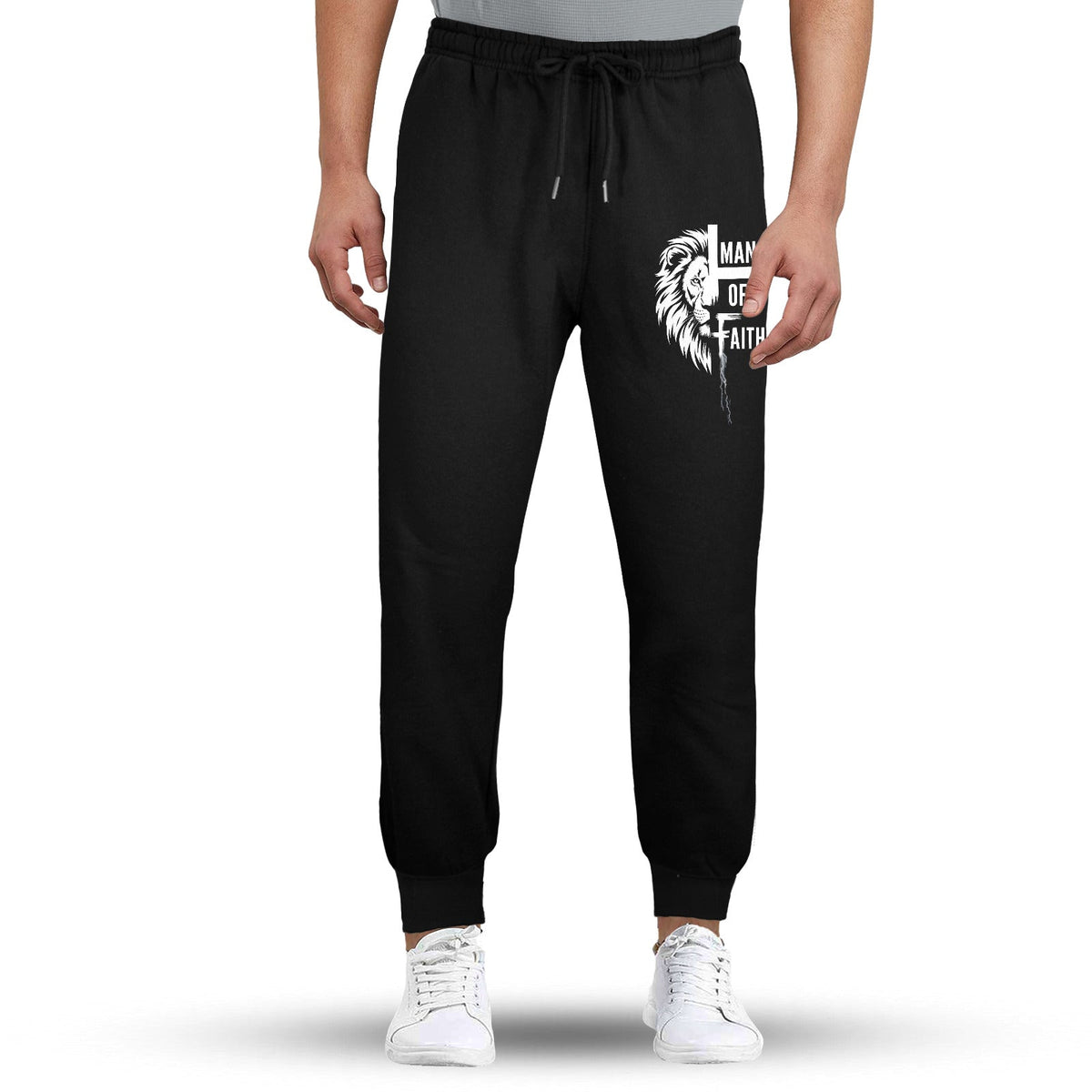 Men's Man of Faith Black Fleece Sweatpants