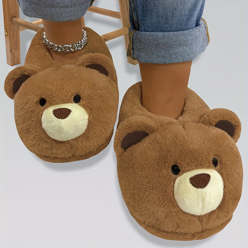 Polar Bear Plush Slippers — Blue & Purple Tie-Dye