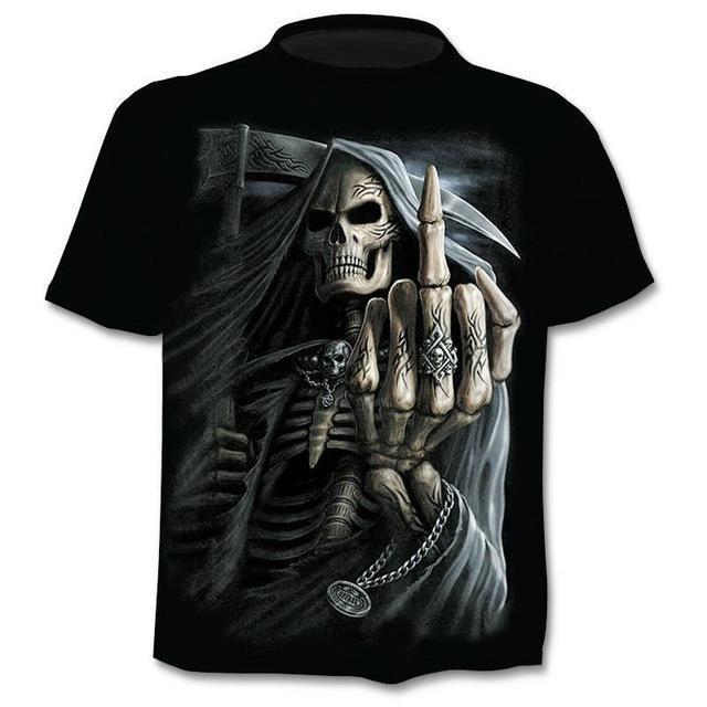 Men's Gothic Skull Punk Graphic T-Shirt