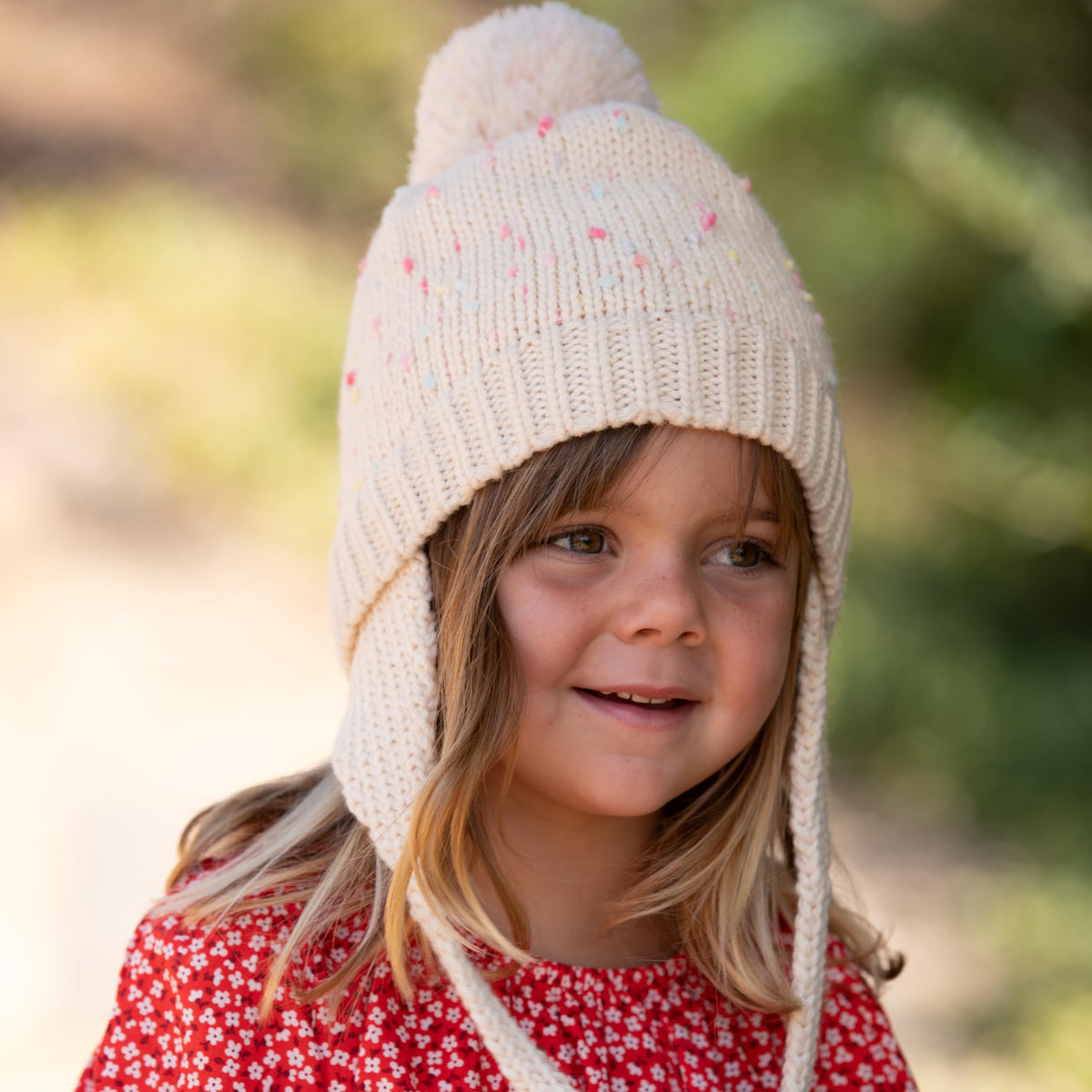 Kids’ Knit Earflap Beanie with Ties, Ages 2–6