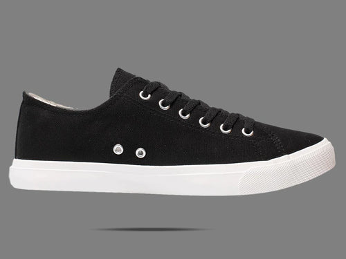 Fear0 Unisex Black & White Canvas Sneakers