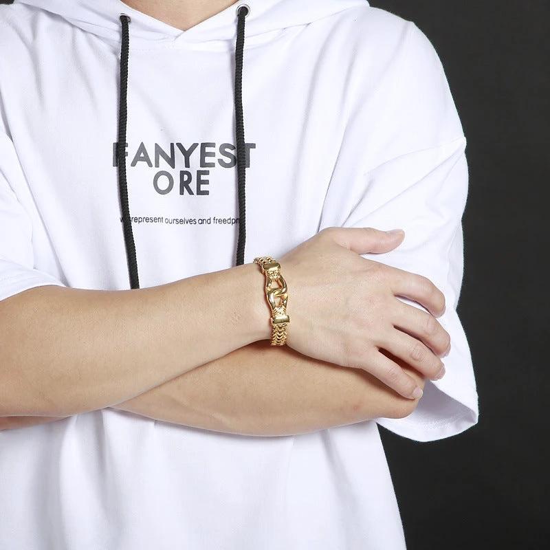 Men's Gold-Tone Mesh Link Bracelet