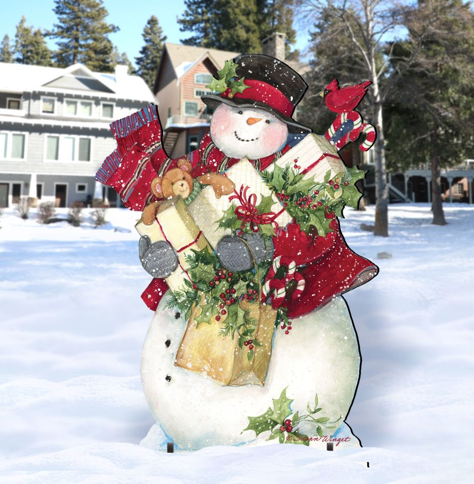 Dark Night Presents Christmas Outdoor Yard Sign by Susan Winget