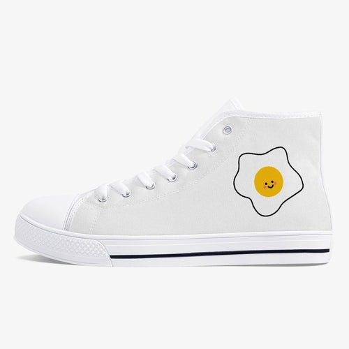 Jacki Easlick Lux Egg High-Top Canvas Sneakers – White/Black
