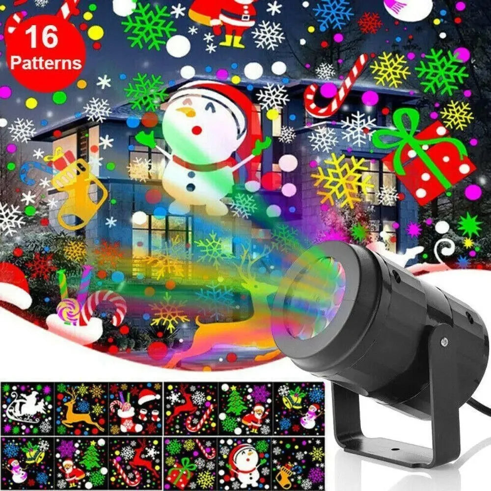 Christmas Party Lights Snowflake Projector Light Led Stage Light Rotating Christmas Pattern