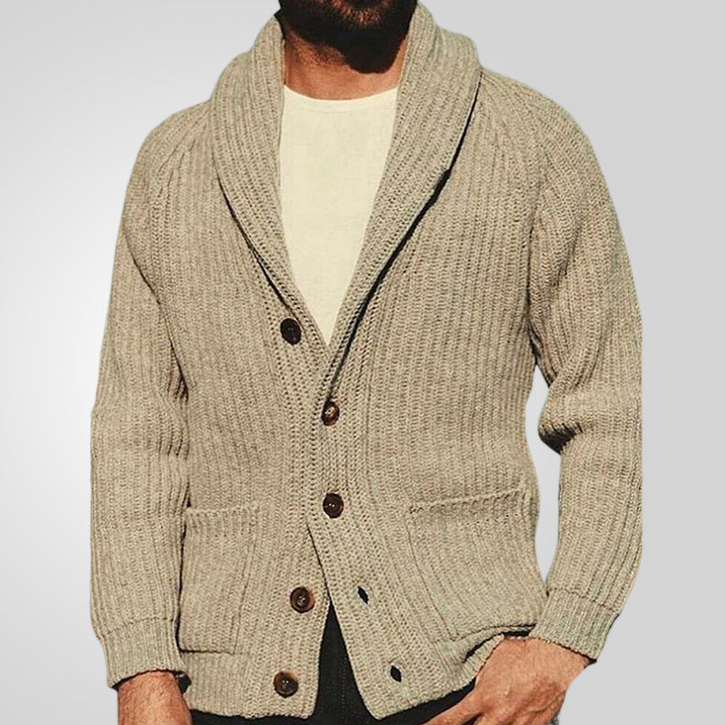 Men's Button-Front Cardigan with Pockets