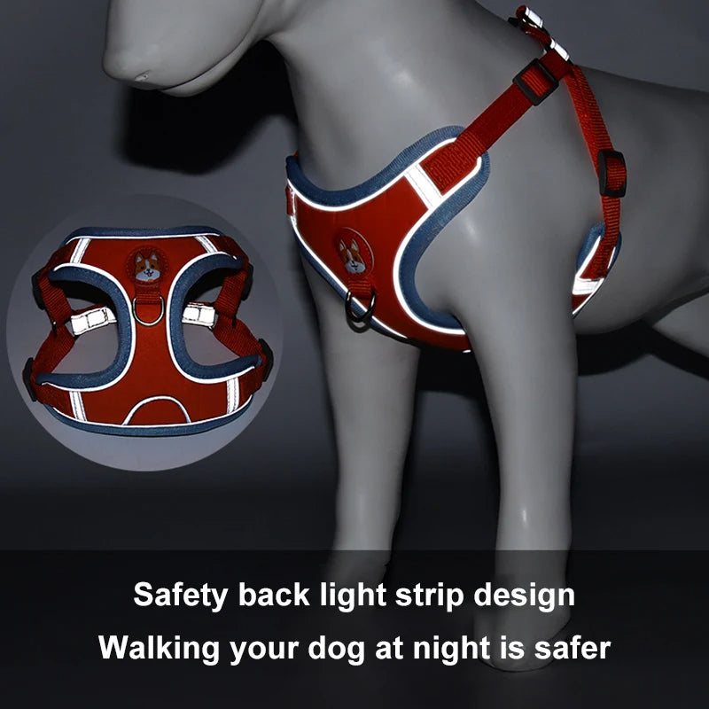Reflective Dog & Cat Harness with Leash – Adjustable No-Pull Vest