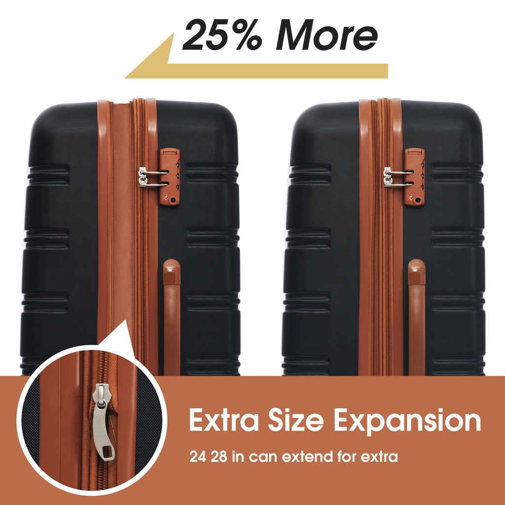 Hardshell Spinner Luggage Set with Travel Bag — 20 & 24 in, TSA Lock